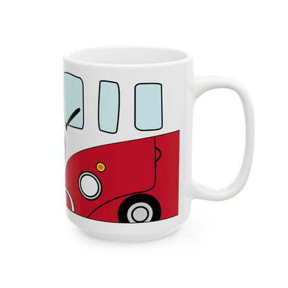 VW Peace Ceramic Mug - 11oz & 15oz Travel Style Coffee Cup for Hippie Lovers